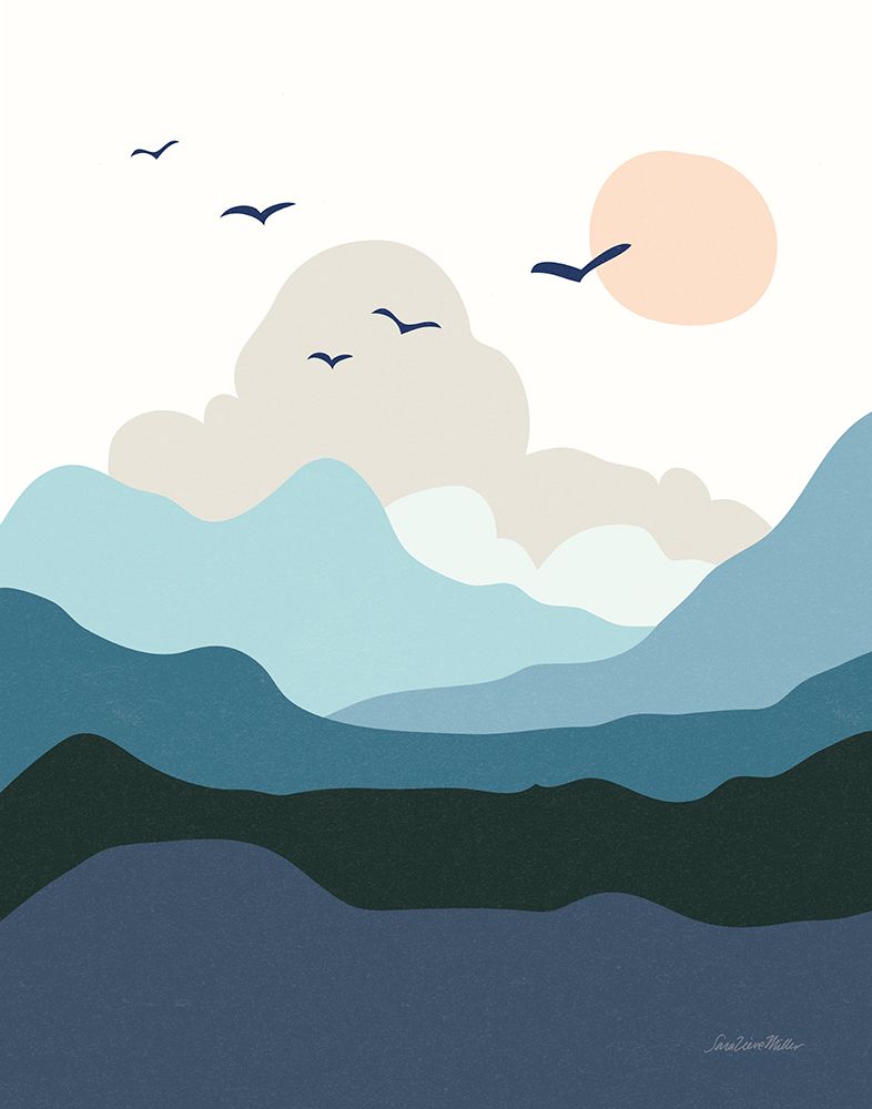Hills and Valleys II Blue art print by Sara Zieve Miller for $57.95 CAD