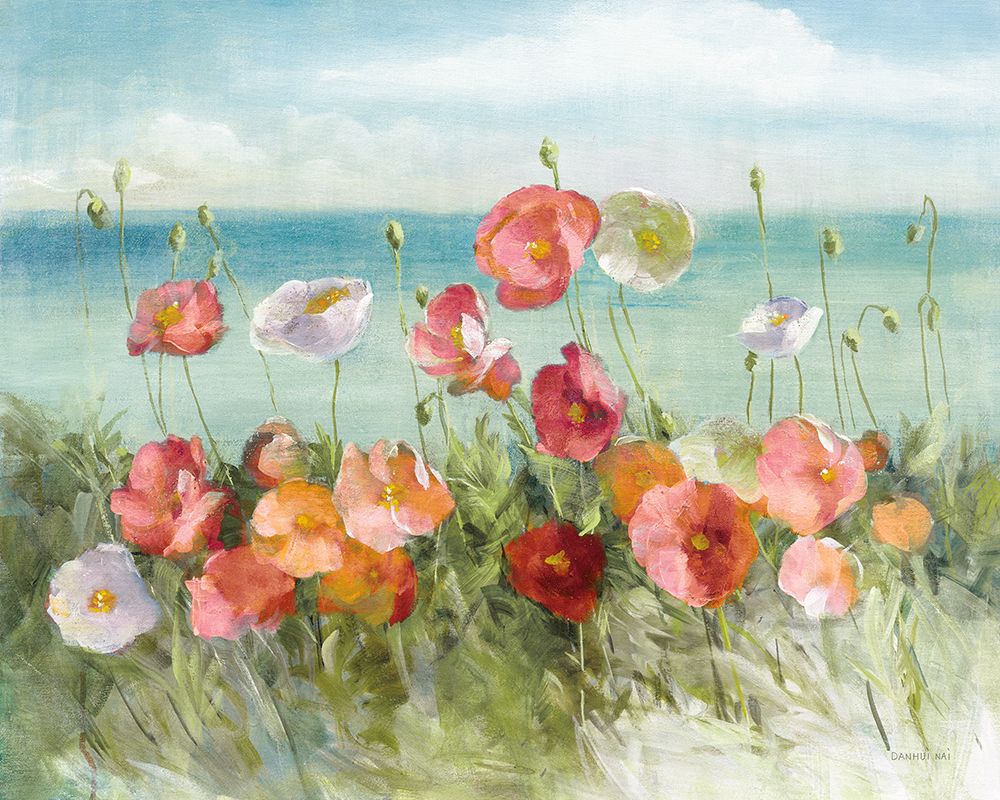 Coastal Poppies Light. art print by Danhui Nai for $57.95 CAD