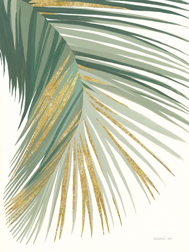 Retro Big Leaf II Green Gold art print by Danhui Nai for $57.95 CAD