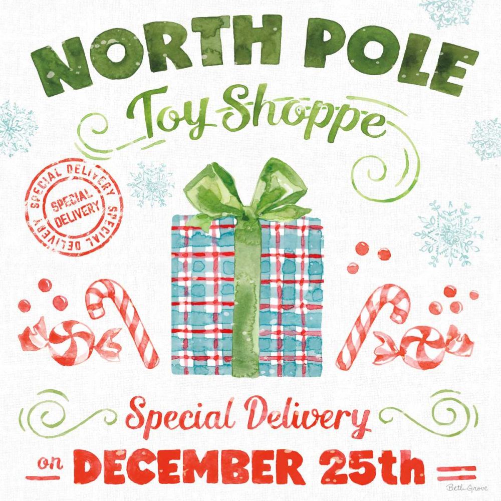 Santa Signs IV art print by Beth Grove for $57.95 CAD
