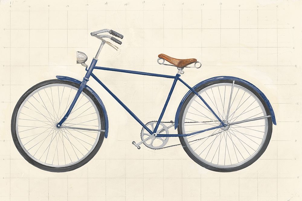 Flea Market Bicycle Navy art print by Wild Apple Portfolio for $57.95 CAD