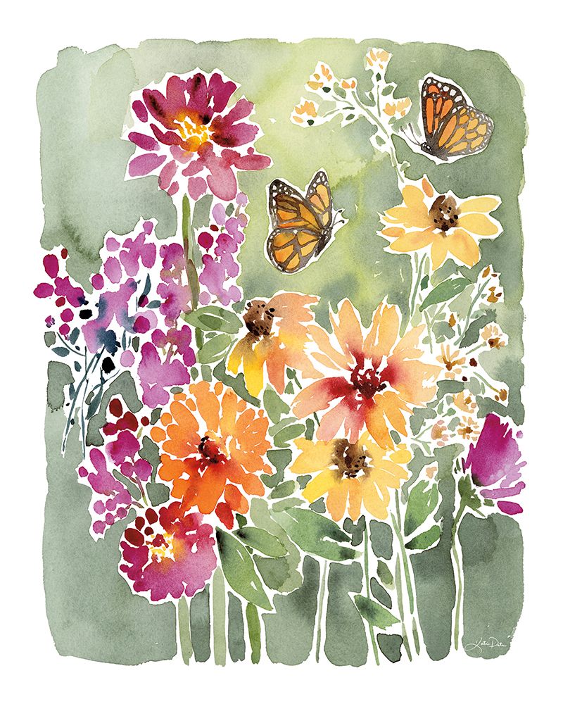 Monarchs and Blooms art print by Katrina Pete for $57.95 CAD