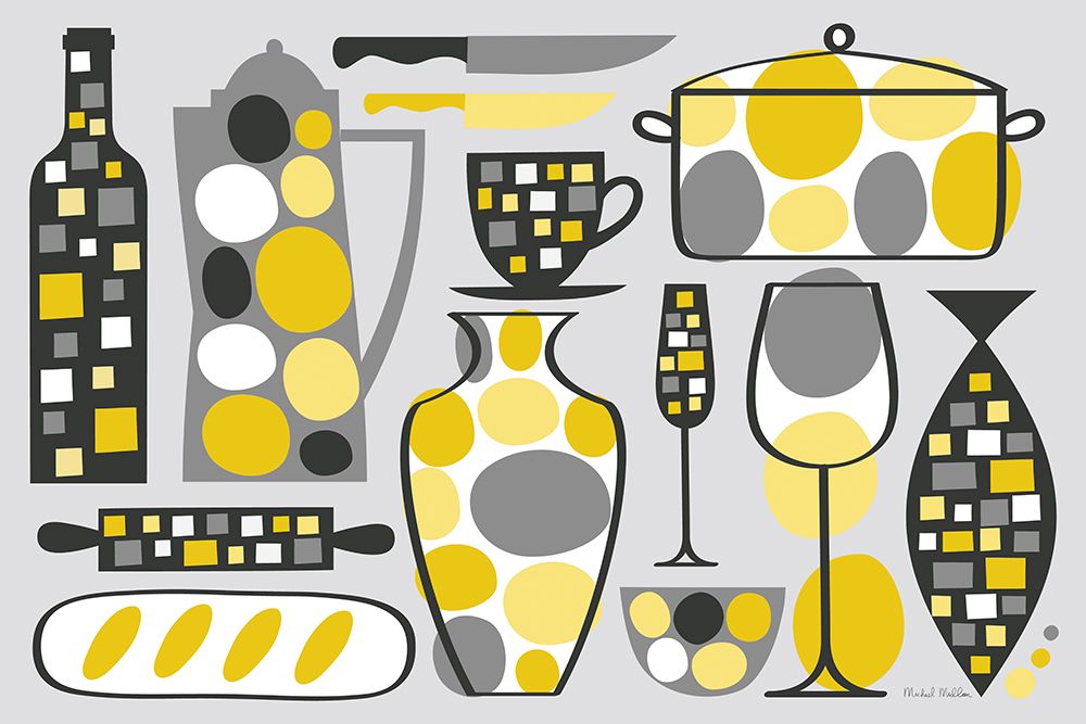 Modern Kitchen V Yellow art print by Michael Mullan for $57.95 CAD