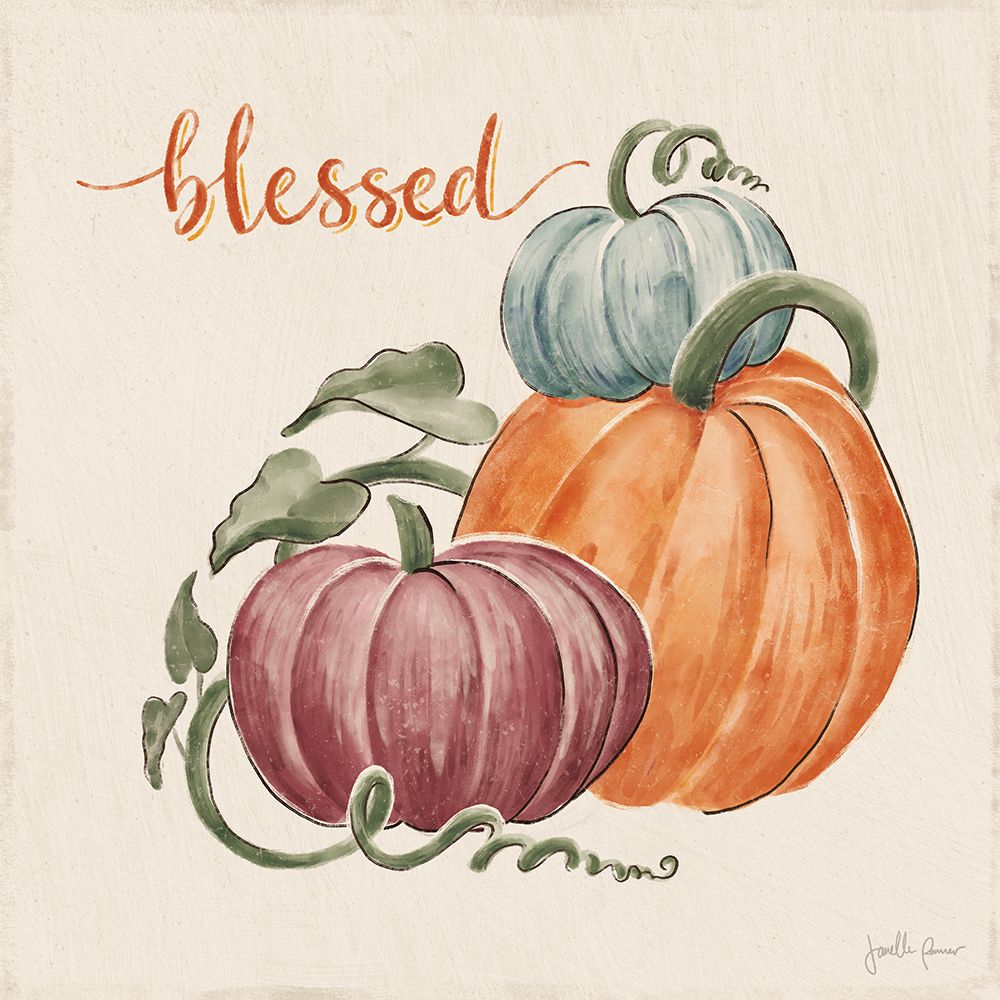 Harvest Jewels IV Pumpkins Sq art print by Janelle Penner for $57.95 CAD