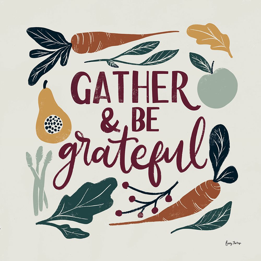 Harvest Lettering III art print by Becky Thorns for $57.95 CAD