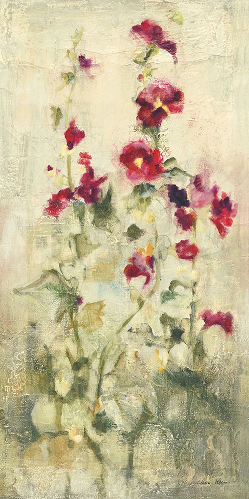 Hollyhocks Panel I art print by Cheri Blum for $57.95 CAD