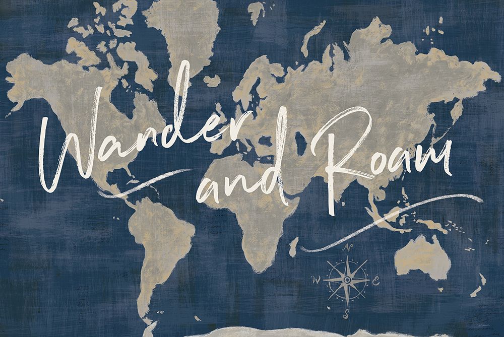 World Map Collage Deep Wander art print by Sue Schlabach for $57.95 CAD