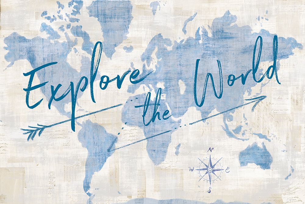 World Map Collage Explore art print by Sue Schlabach for $57.95 CAD