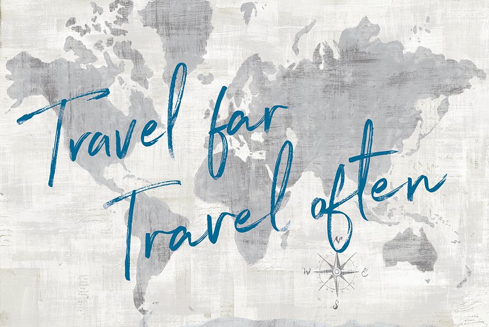 World Map Collage Travel art print by Sue Schlabach for $57.95 CAD