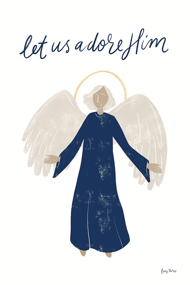 Nativity I with Navy art print by Becky Thorns for $57.95 CAD