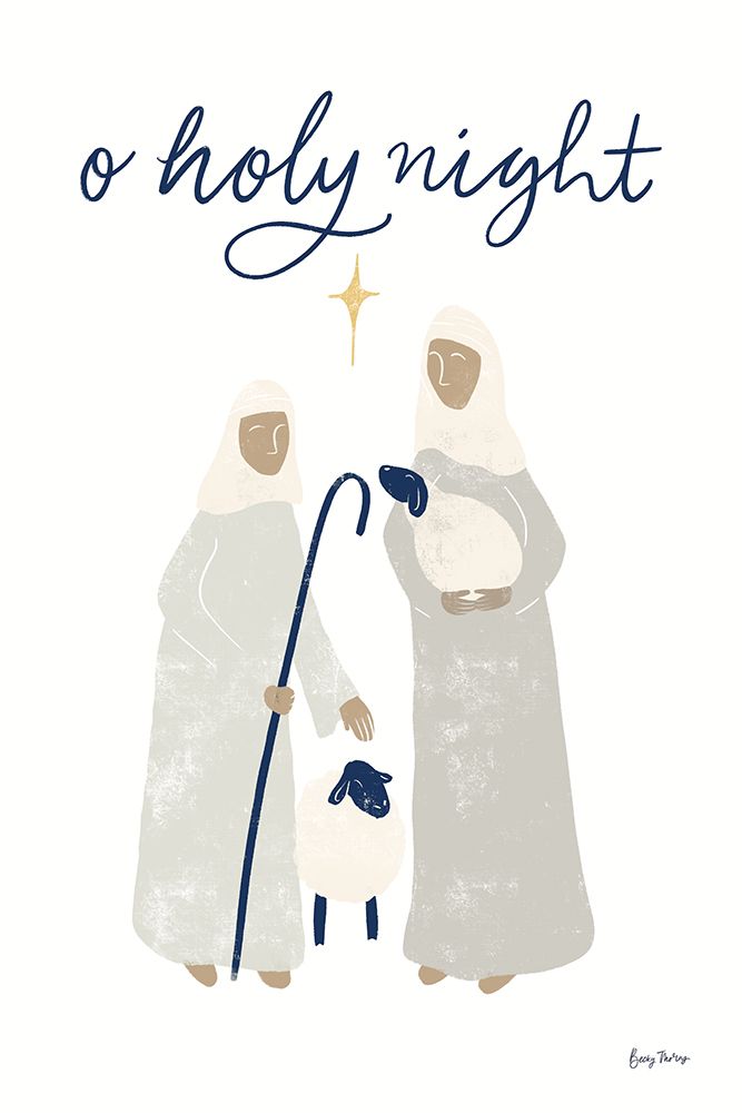 Nativity IV with Navy art print by Becky Thorns for $57.95 CAD