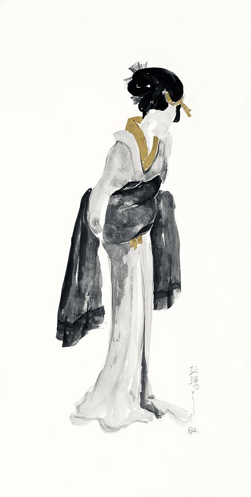 Geisha II Black and Gold art print by Chris Paschke for $57.95 CAD