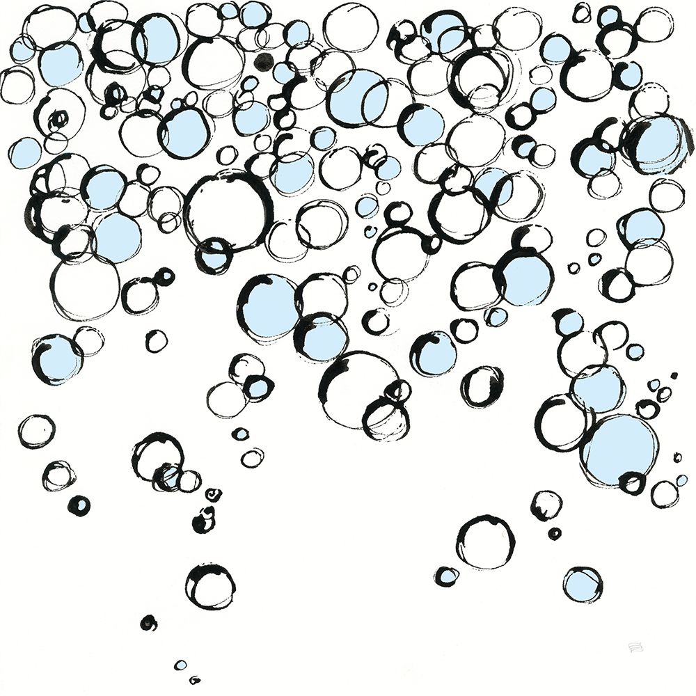 Blue Bubbles III art print by Chris Paschke for $57.95 CAD