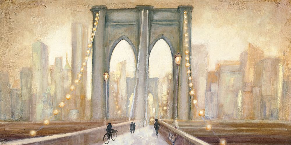 Bridge to New York Dusk art print by Julia Purinton for $57.95 CAD