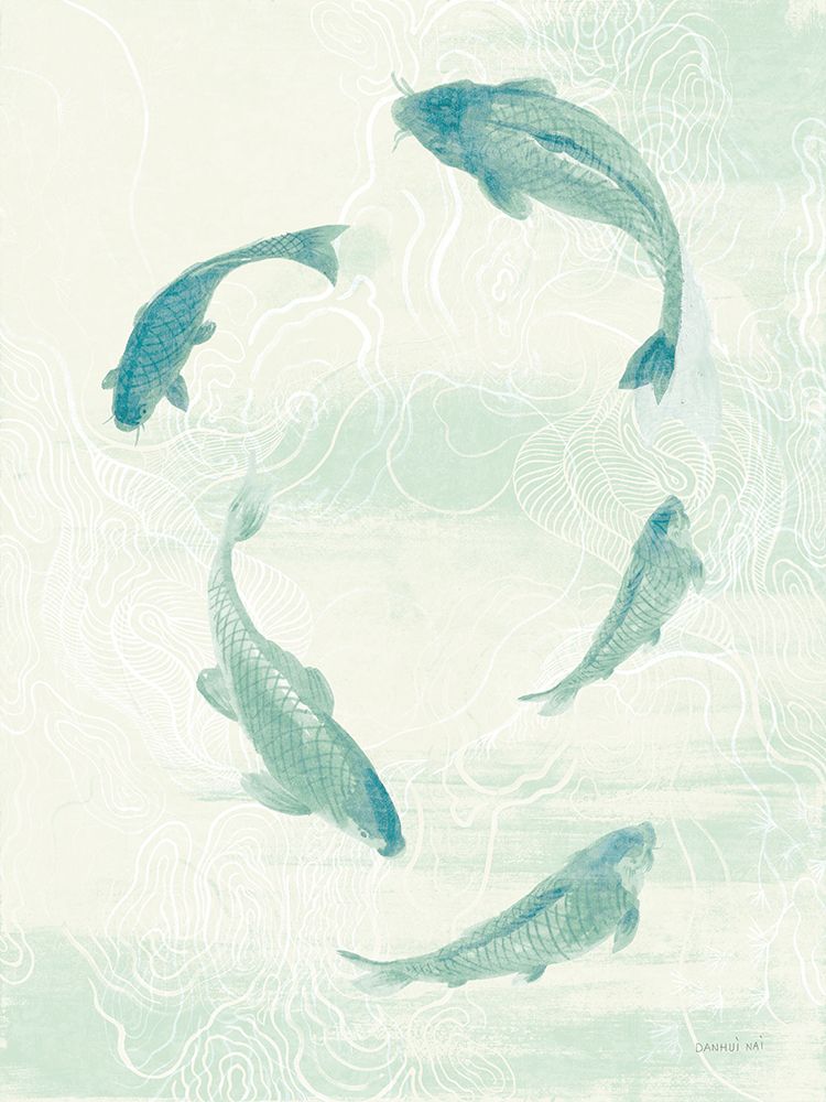 Celadon Koi II art print by Danhui Nai for $57.95 CAD