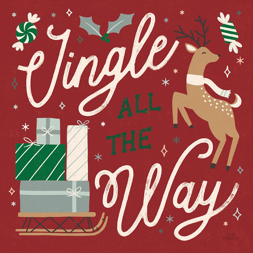 Reindeer Holiday V RG art print by Laura Marshall for $57.95 CAD