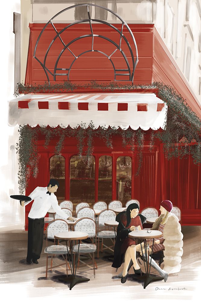 Paris Bistro Red art print by Omar Escalante for $57.95 CAD