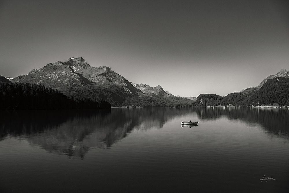 Solo Fishing art print by Aledanda for $57.95 CAD