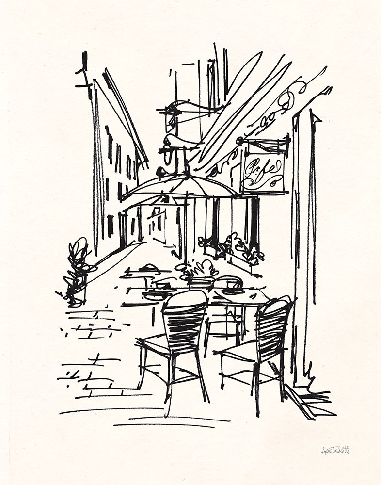 Cafe Sketch II Cream art print by Anne Tavoletti for $57.95 CAD
