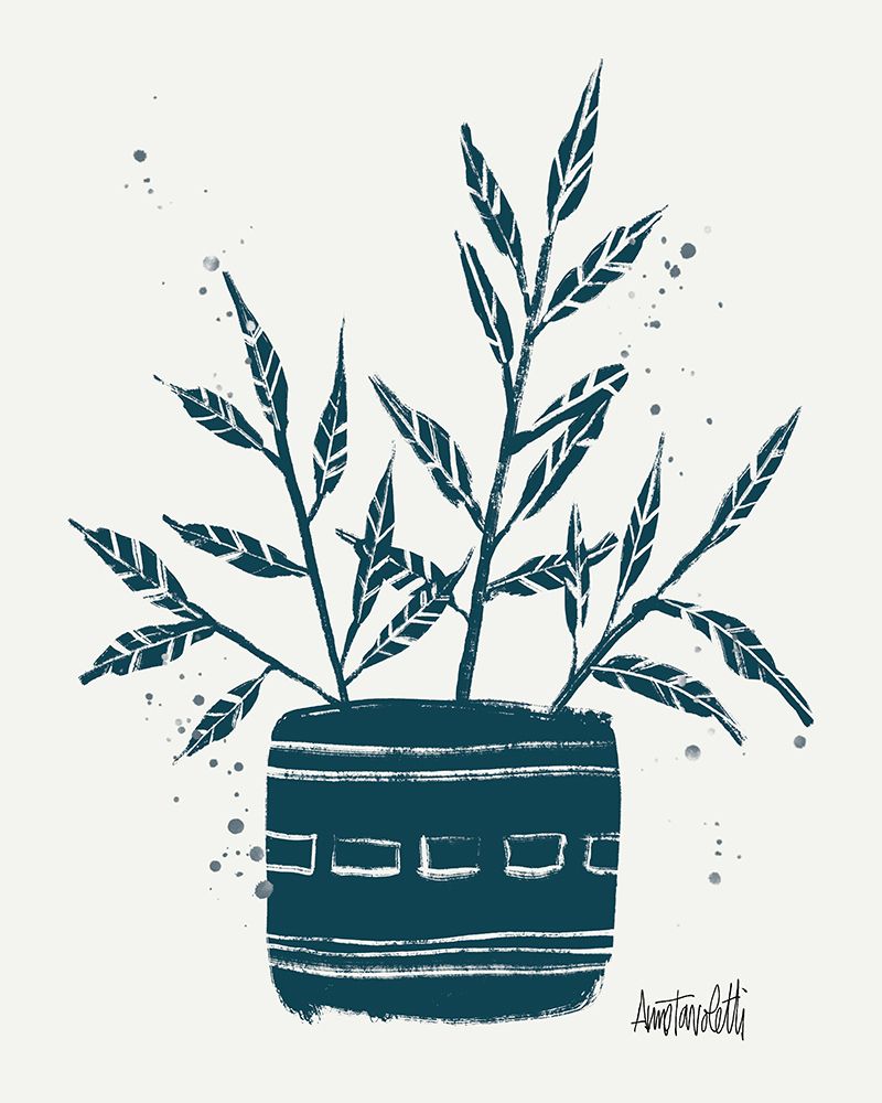 Monochrome Blue Botanical Sketches IX art print by Anne Tavoletti for $57.95 CAD