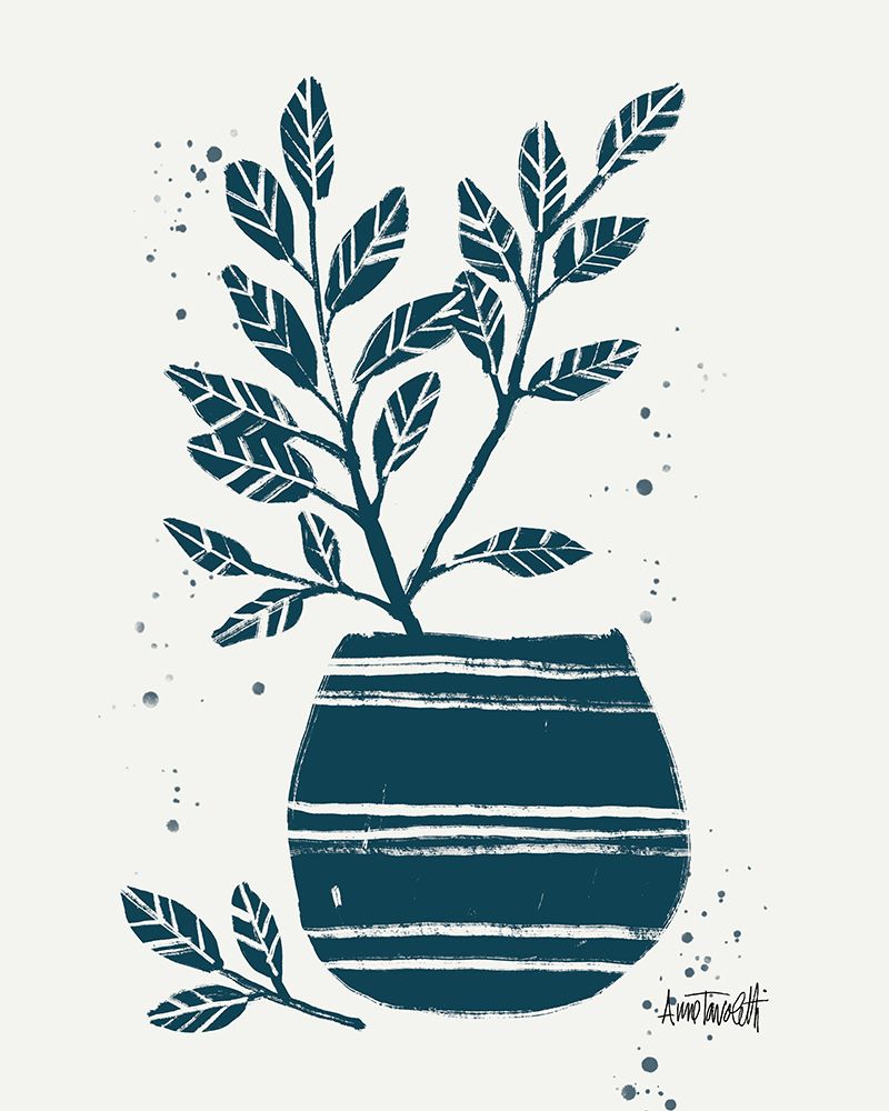 Monochrome Blue Botanical Sketches VII art print by Anne Tavoletti for $57.95 CAD