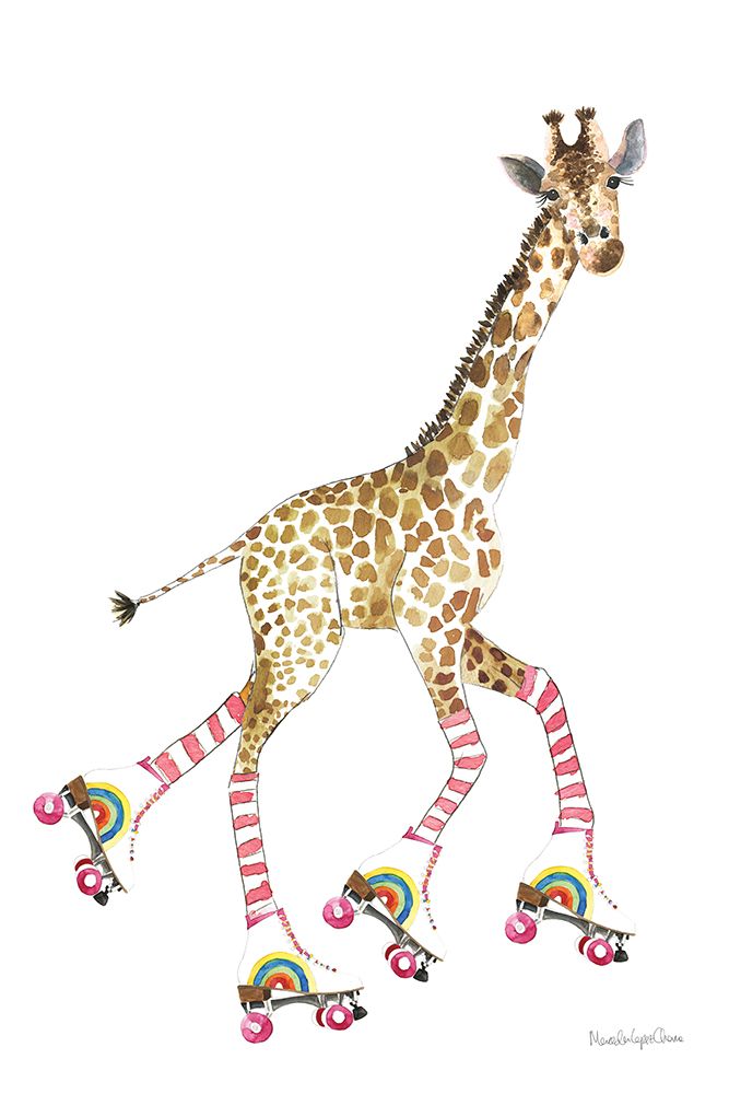 Giraffe Joy Ride II No Balloons art print by Mercedes Lopez Charro for $57.95 CAD