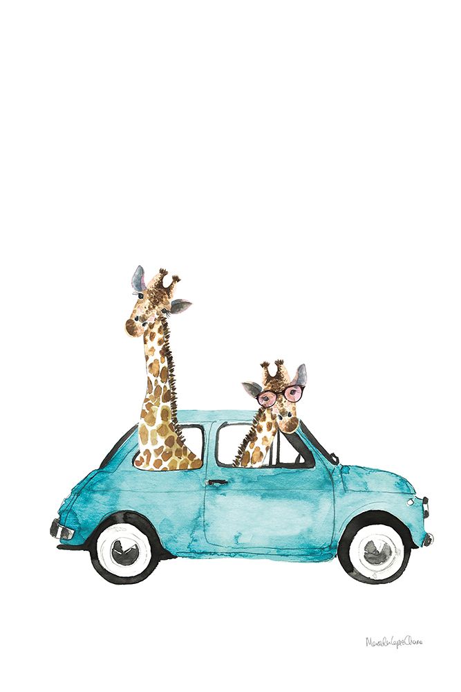 Giraffe Joy Ride III No Balloons art print by Mercedes Lopez Charro for $57.95 CAD