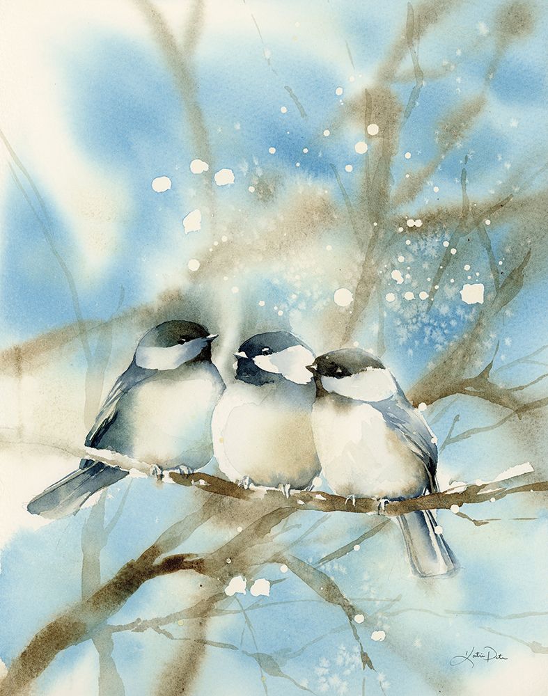 Three Chickadees art print by Katrina Pete for $57.95 CAD