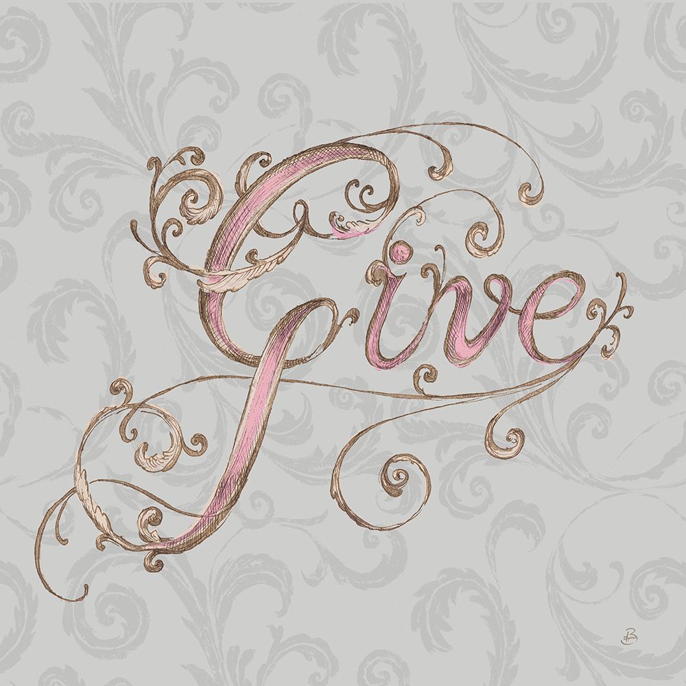 Elegant Season Give Grey Pink art print by Daphne Brissonnet for $57.95 CAD