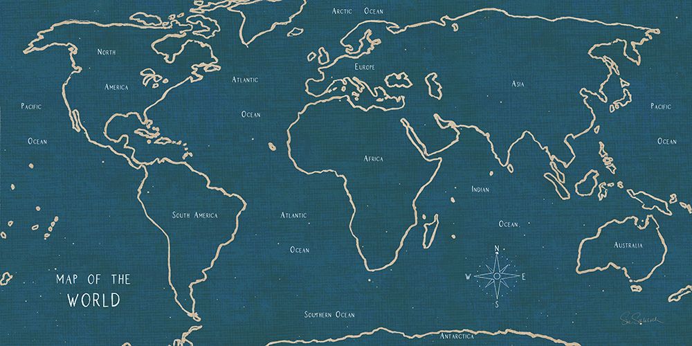 Sketch Map II Blue art print by Sue Schlabach for $57.95 CAD