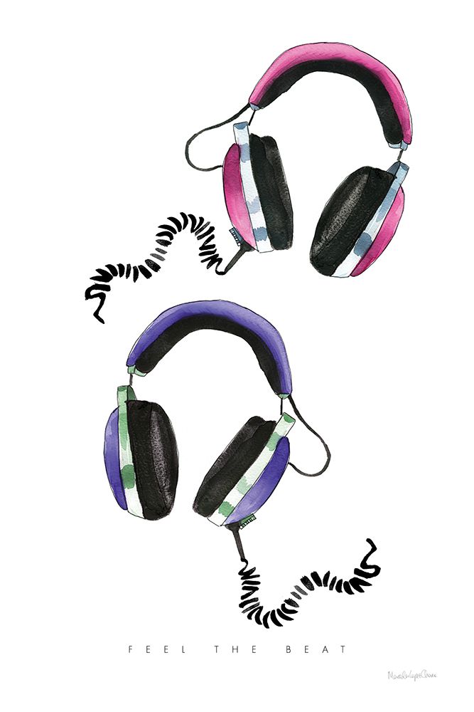 Headphones Love art print by Mercedes Lopez Charro for $57.95 CAD