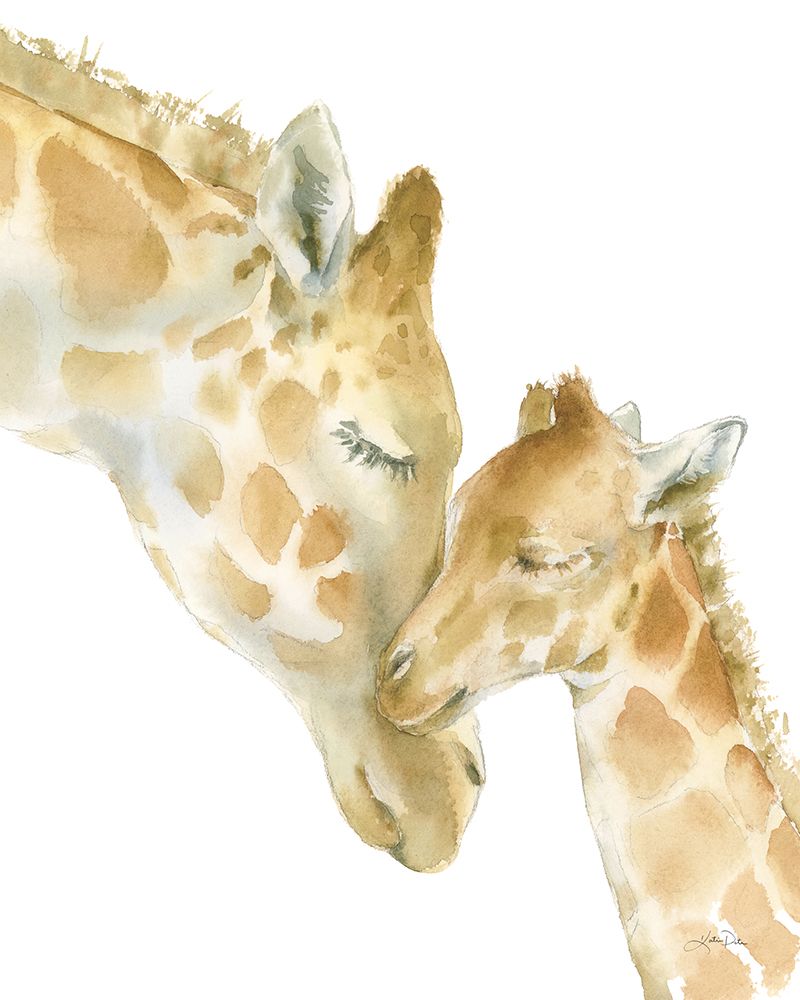 Giraffe Love on White art print by Katrina Pete for $57.95 CAD