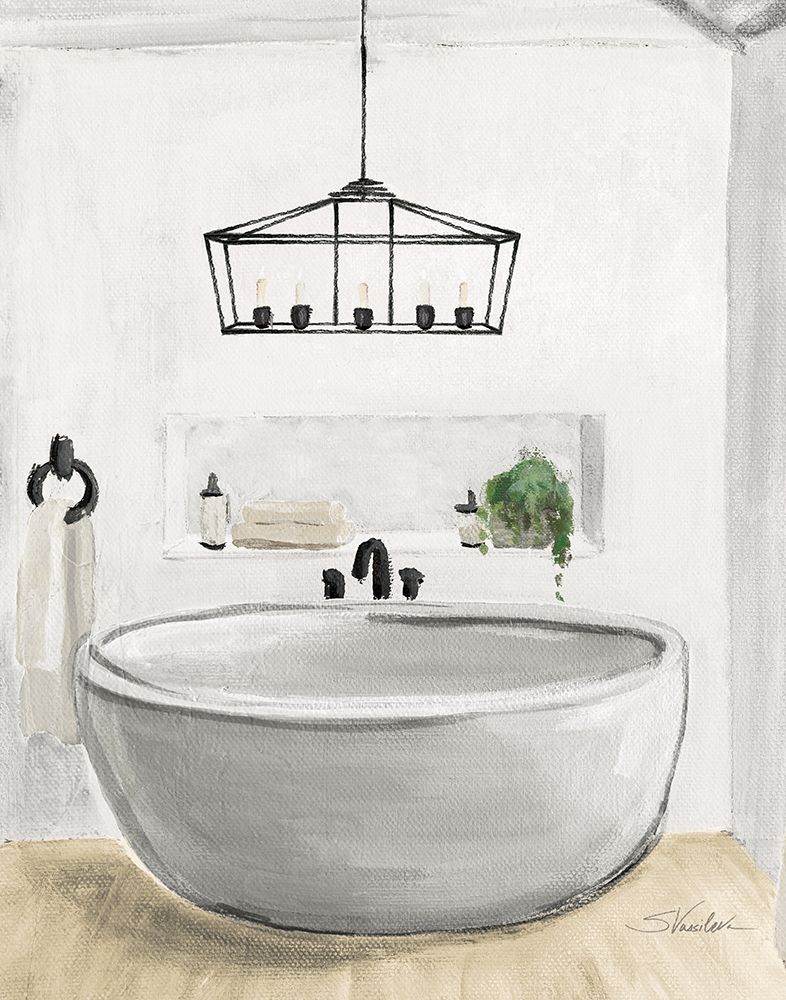 Attic Bathroom II Blonde art print by Silvia Vassileva for $57.95 CAD