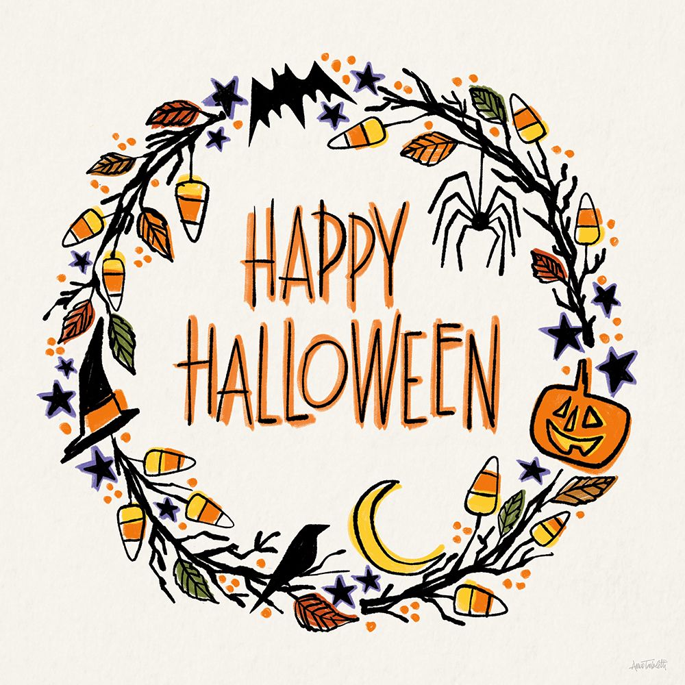 Halloween Wreath II art print by Anne Tavoletti for $57.95 CAD