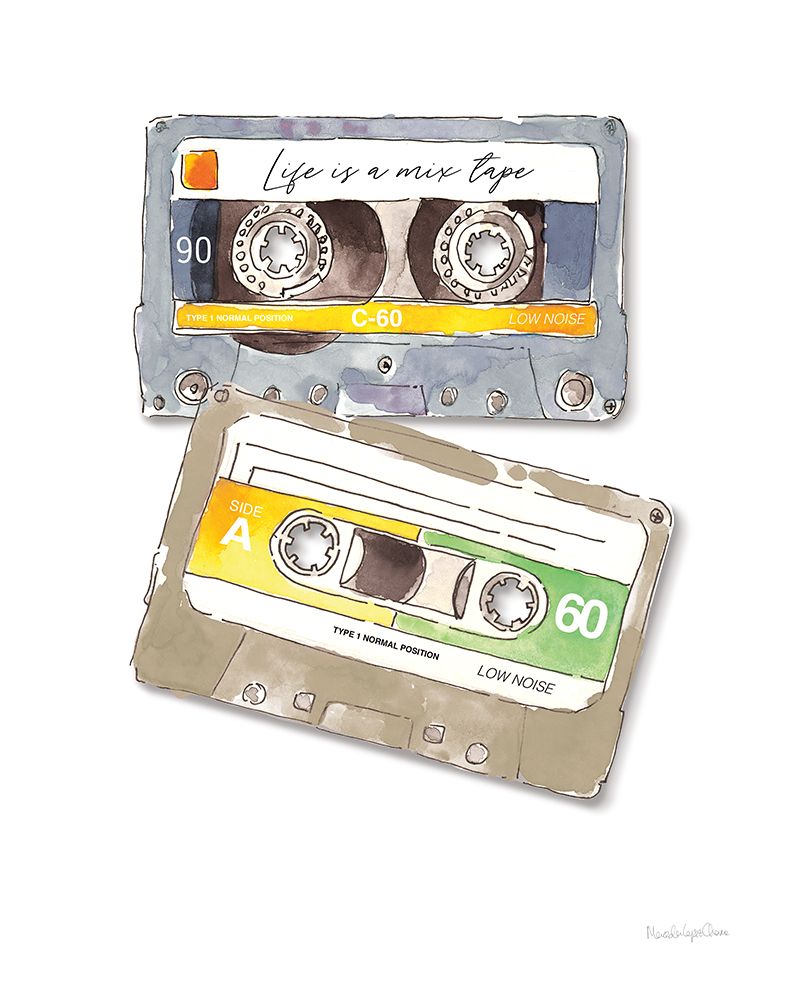 Mixtape Love Neutral No Words art print by Mercedes Lopez Charro for $57.95 CAD