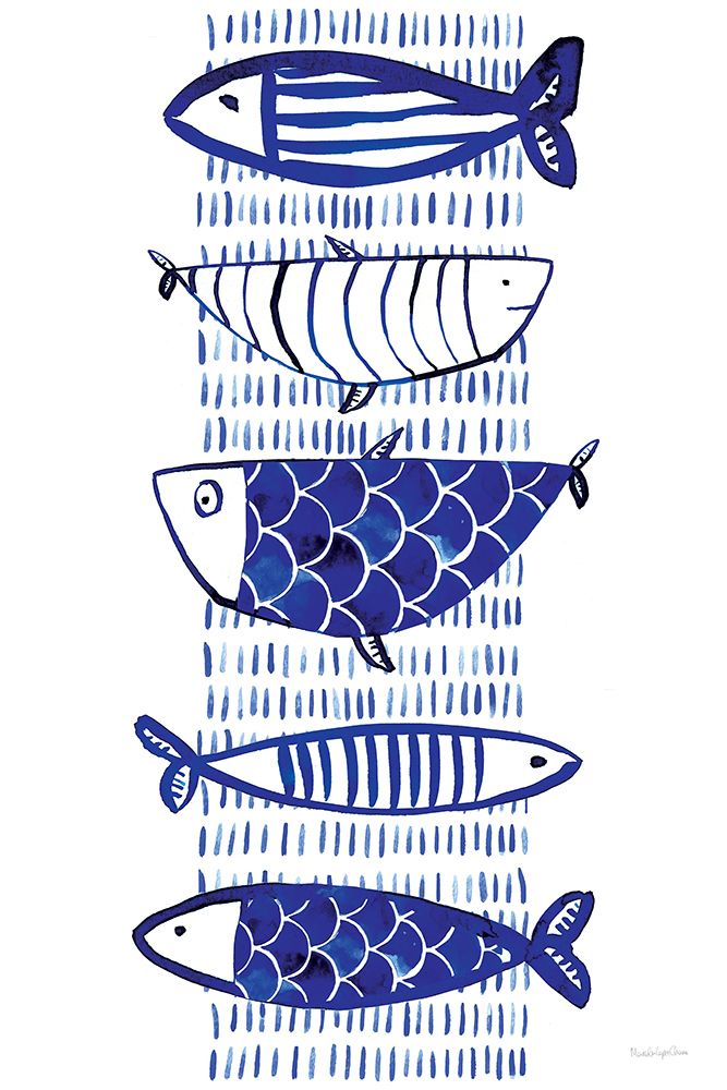 Blue Fish II art print by Mercedes Lopez Charro for $57.95 CAD