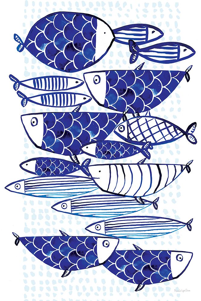 Blue Fish III art print by Mercedes Lopez Charro for $57.95 CAD