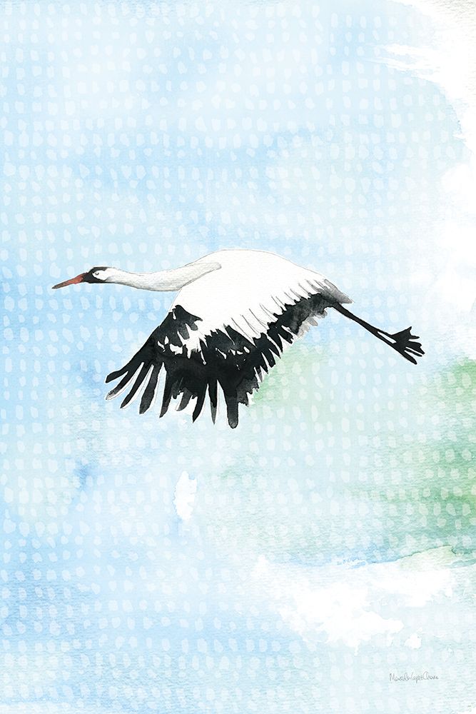 Crane in Flight II art print by Mercedes Lopez Charro for $57.95 CAD