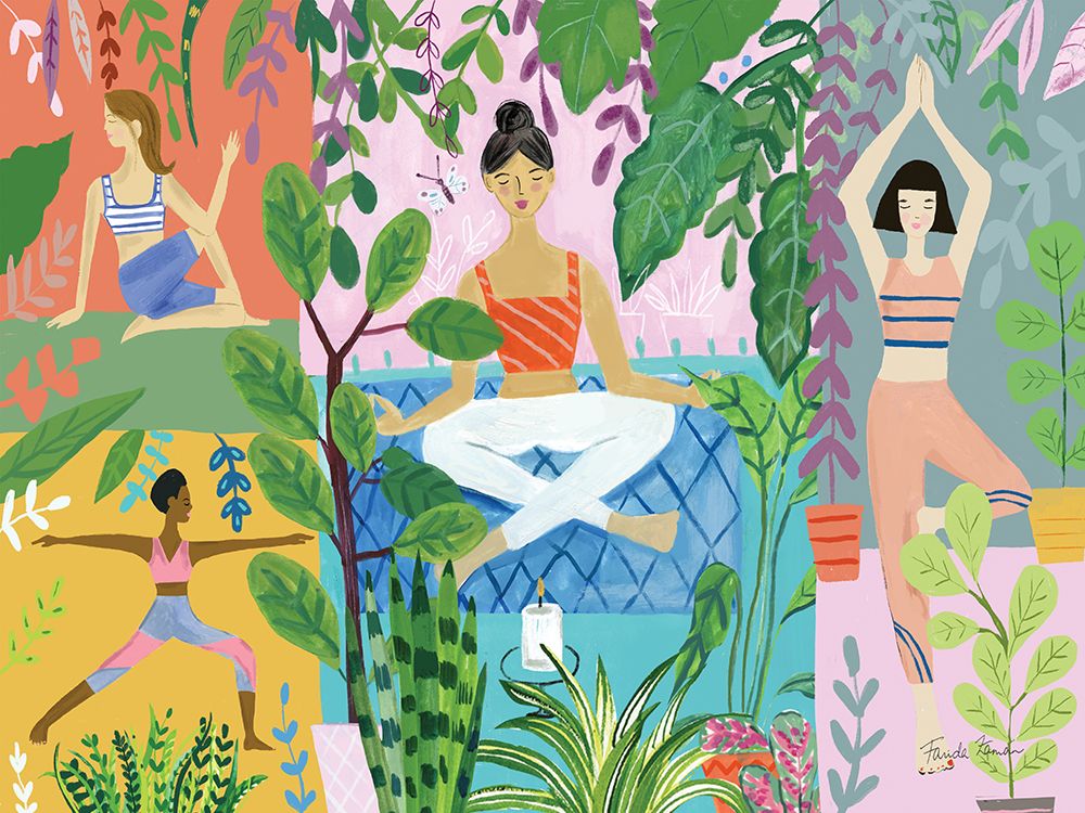 Yoga with Plants I art print by Farida Zaman for $57.95 CAD