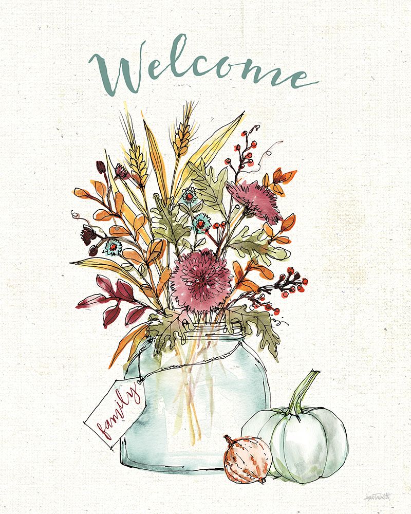 Festive Foliage III Welcome art print by Anne Tavoletti for $57.95 CAD