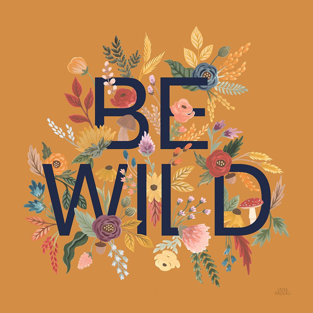 Harvest Garden II Dark Blue Letters art print by Laura Marshall for $57.95 CAD