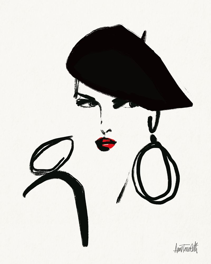 Beret and Scarf I art print by Anne Tavoletti for $57.95 CAD