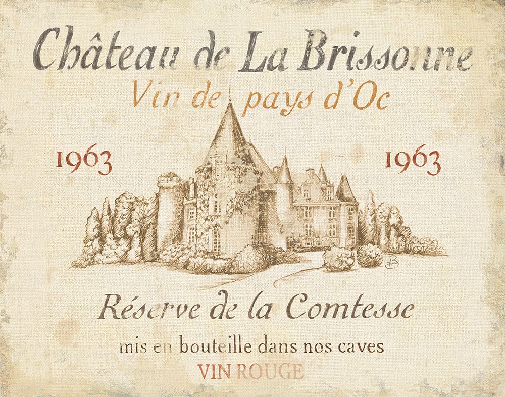 French Wine Label I Cream art print by Daphne Brissonnet for $57.95 CAD