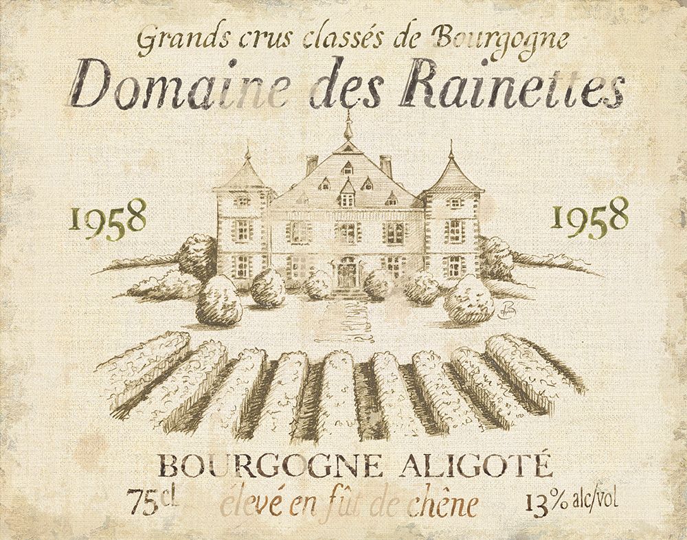 French Wine Label III Cream art print by Daphne Brissonnet for $57.95 CAD