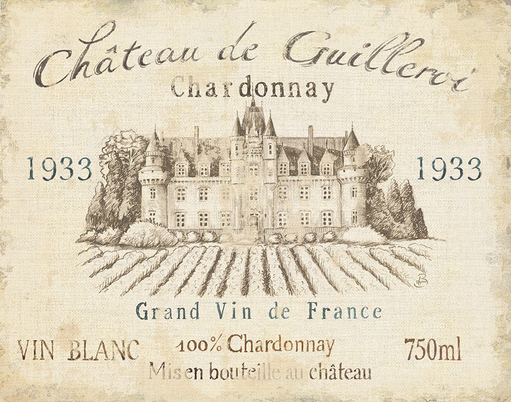 French Wine Label IV Cream art print by Daphne Brissonnet for $57.95 CAD