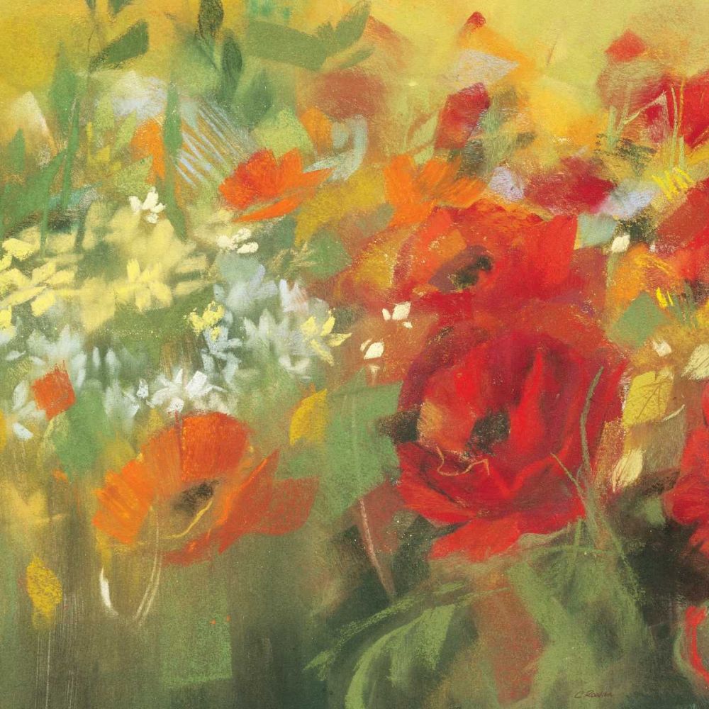 Oriental Poppy Field II art print by Carol Rowan for $57.95 CAD