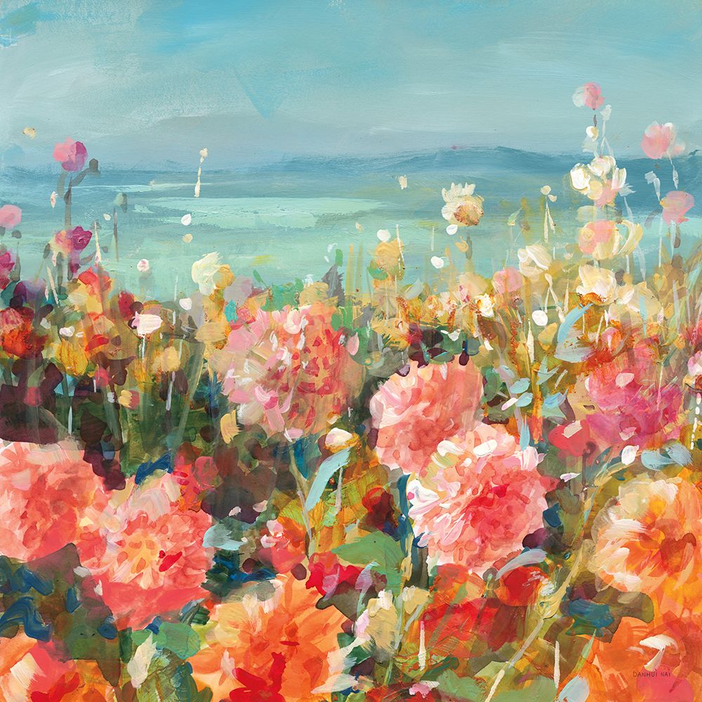 Coastal Dahlias art print by Danhui Nai for $57.95 CAD