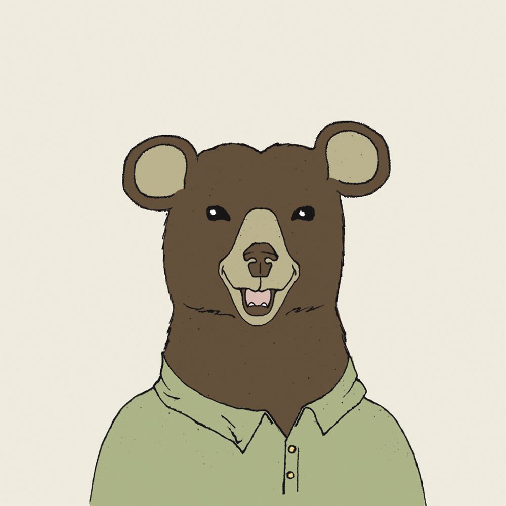 Bear on Cream art print by Wild Apple Portfolio for $57.95 CAD