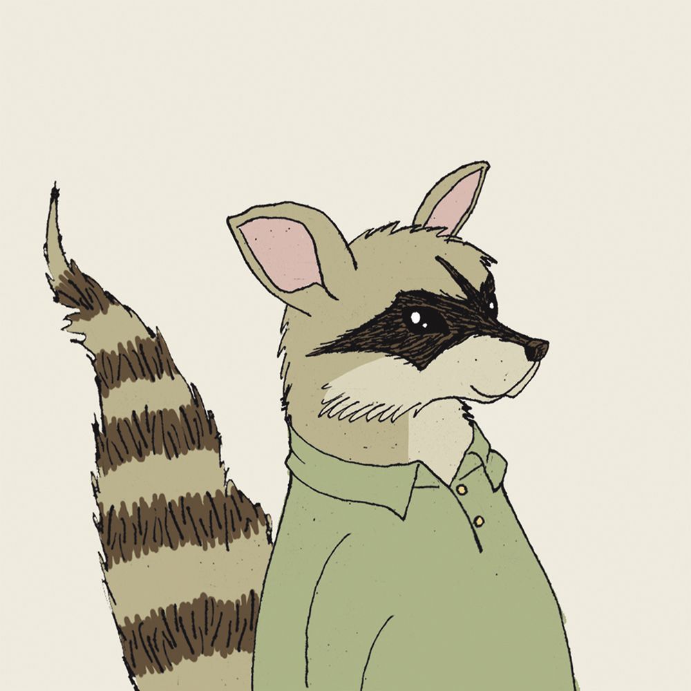Raccoon on Cream art print by Wild Apple Portfolio for $57.95 CAD