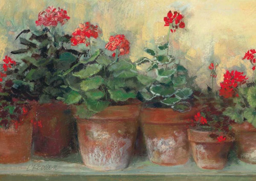 Kathleens Geraniums Crop art print by Carol Rowan for $57.95 CAD